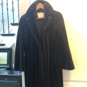 Looking for a mob wife vibe? Vera Wang Sheared Mink dark brown with black